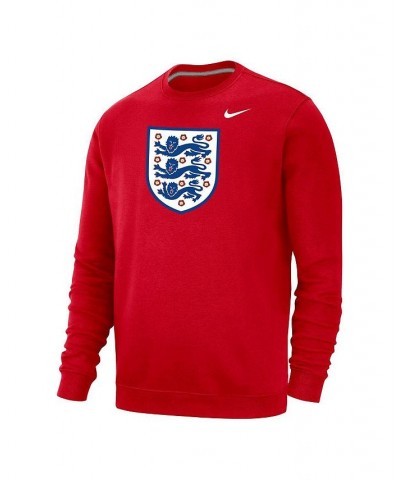 Men's Red England National Team Fleece Pullover Sweatshirt $40.49 Sweatshirt