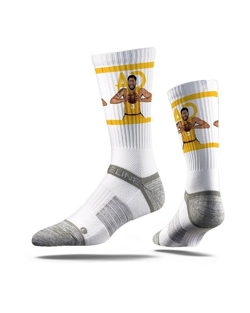 Men's Anthony Davis Los Angeles Lakers Premium Player Action Full Sub Crew Socks $13.25 Socks