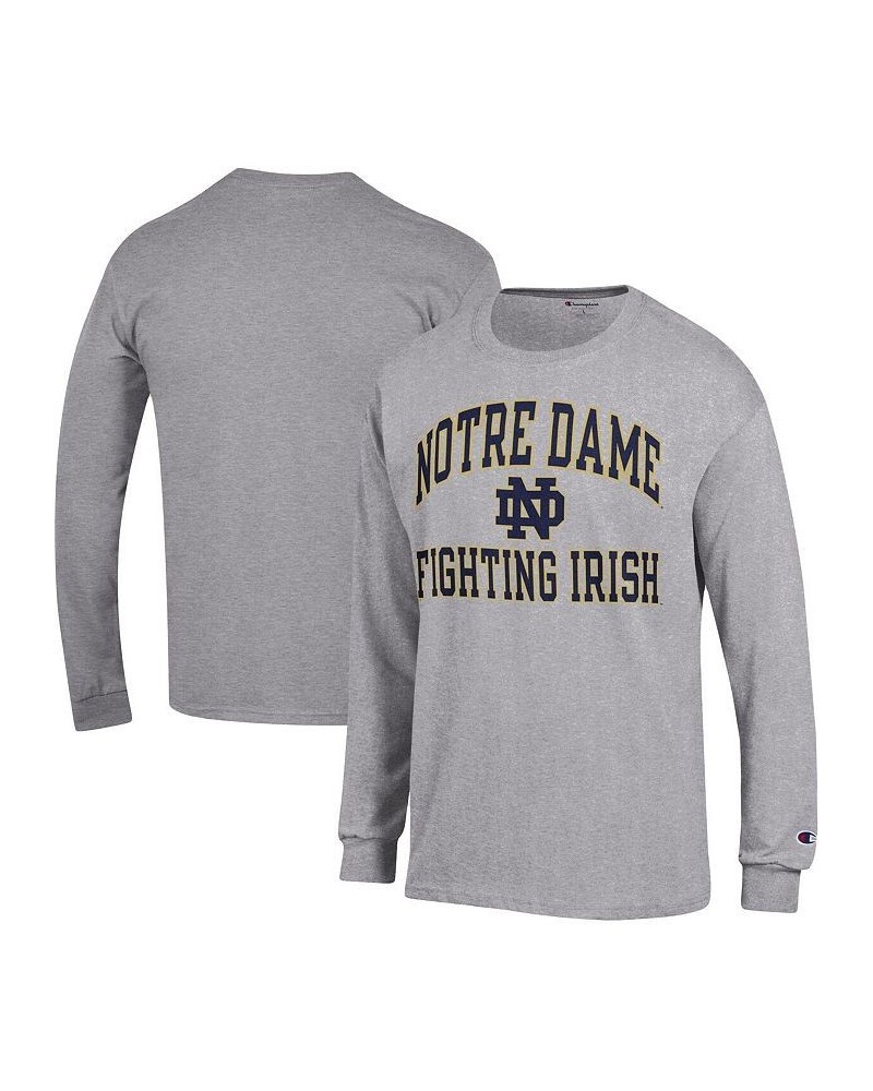 Men's Heather Gray Notre Dame Fighting Irish High Motor Long Sleeve T-shirt $21.83 T-Shirts