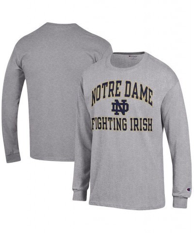 Men's Heather Gray Notre Dame Fighting Irish High Motor Long Sleeve T-shirt $21.83 T-Shirts