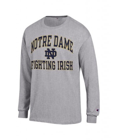 Men's Heather Gray Notre Dame Fighting Irish High Motor Long Sleeve T-shirt $21.83 T-Shirts