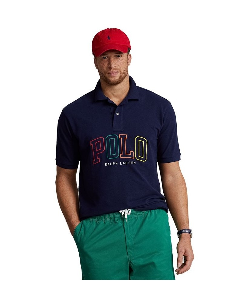 Men's Big & Tall Logo Mesh Polo Shirt Blue $54.00 Polo Shirts