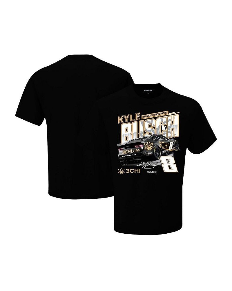 Men's Black Kyle Busch 3CHI Speed T-shirt $18.19 T-Shirts