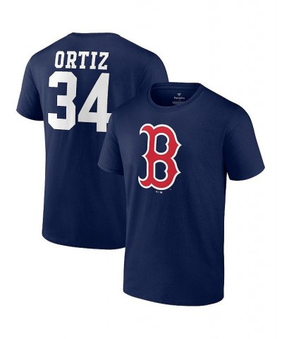 Men's Branded David Ortiz Navy Boston Red Sox Logo Graphic T-shirt $21.00 T-Shirts