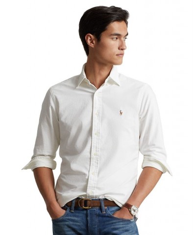 Men's Classic Fit Long Sleeve Oxford Shirt White $51.30 Shirts