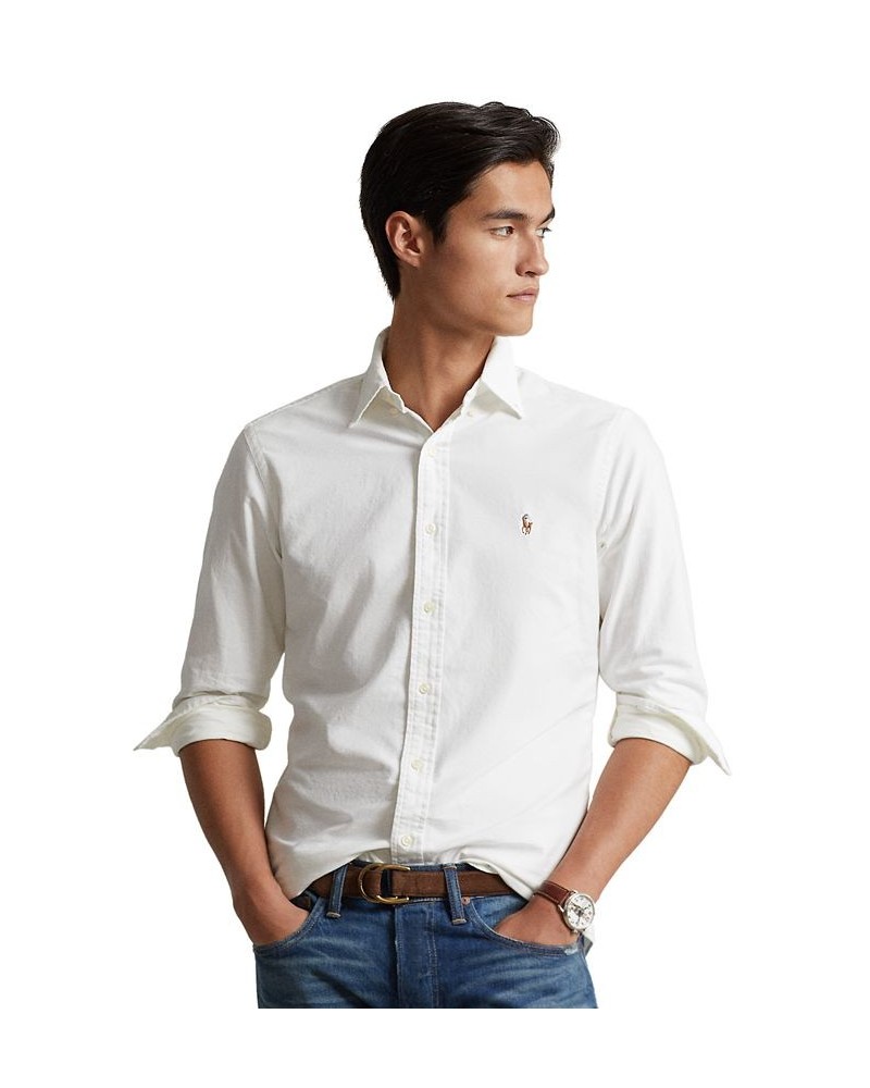 Men's Classic Fit Long Sleeve Oxford Shirt White $51.30 Shirts