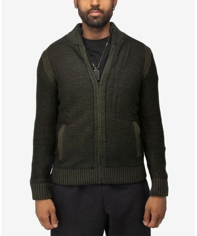 Men's Full-Zip High Neck Sweater Jacket Olive $37.44 Sweaters