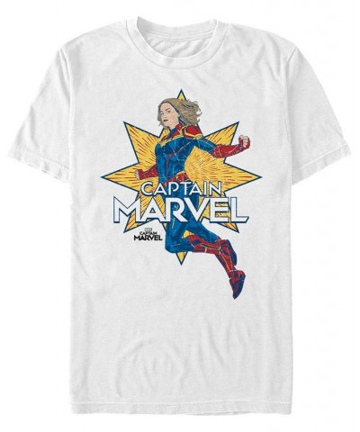 Marvel Men's Captain Marvel Star Power Short Sleeve T-Shirt White $16.10 T-Shirts