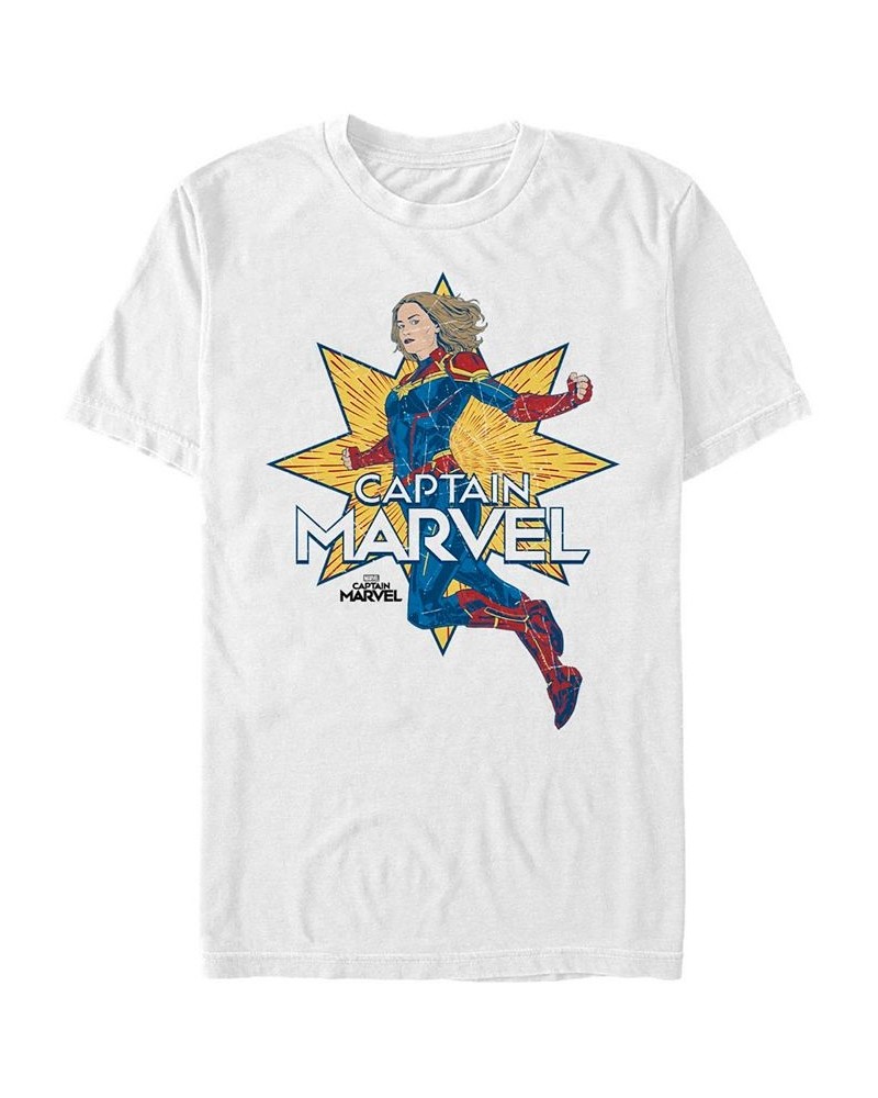 Marvel Men's Captain Marvel Star Power Short Sleeve T-Shirt White $16.10 T-Shirts