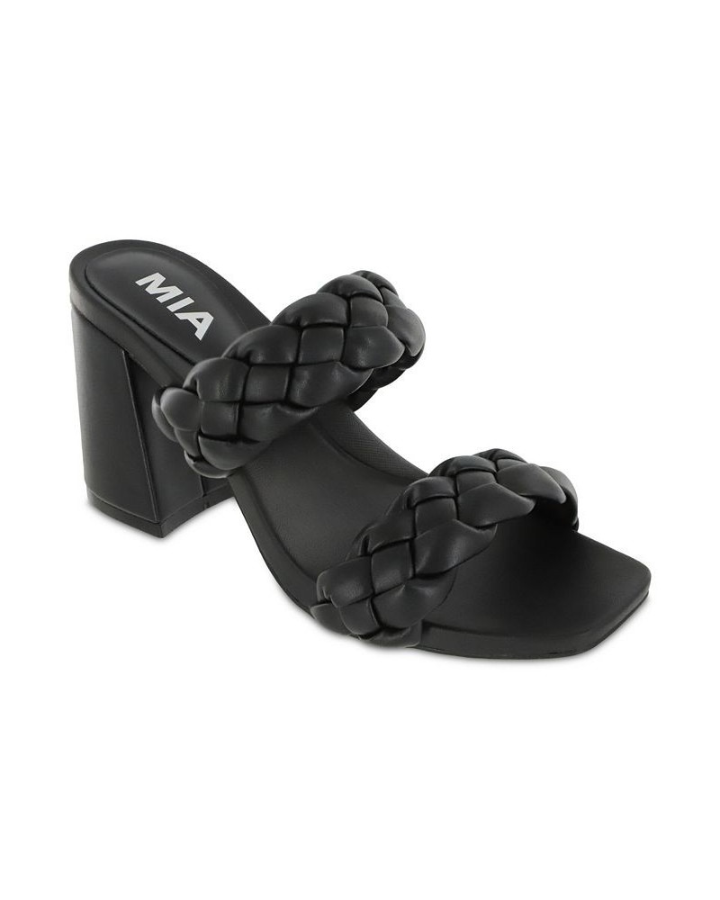 Women's Tesi Square Toe Sandal Black $49.49 Shoes