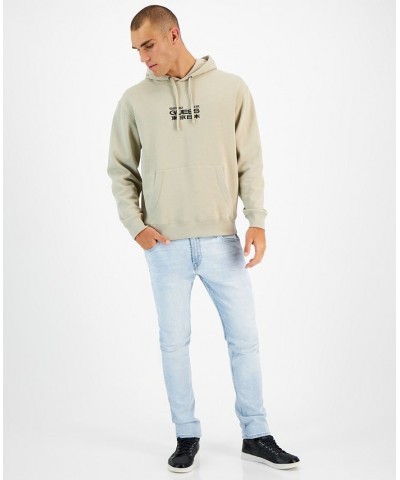 Men's Roy East West Embroidered Logo Collage-Print Hoodie Tan/Beige $53.02 Sweatshirt