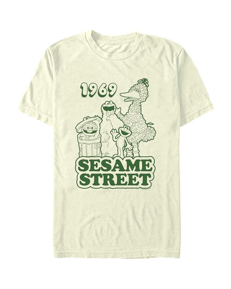 Men's Sesame Street Sesame 1969 Group Short Sleeve T-shirt Ivory/Cream $18.19 T-Shirts