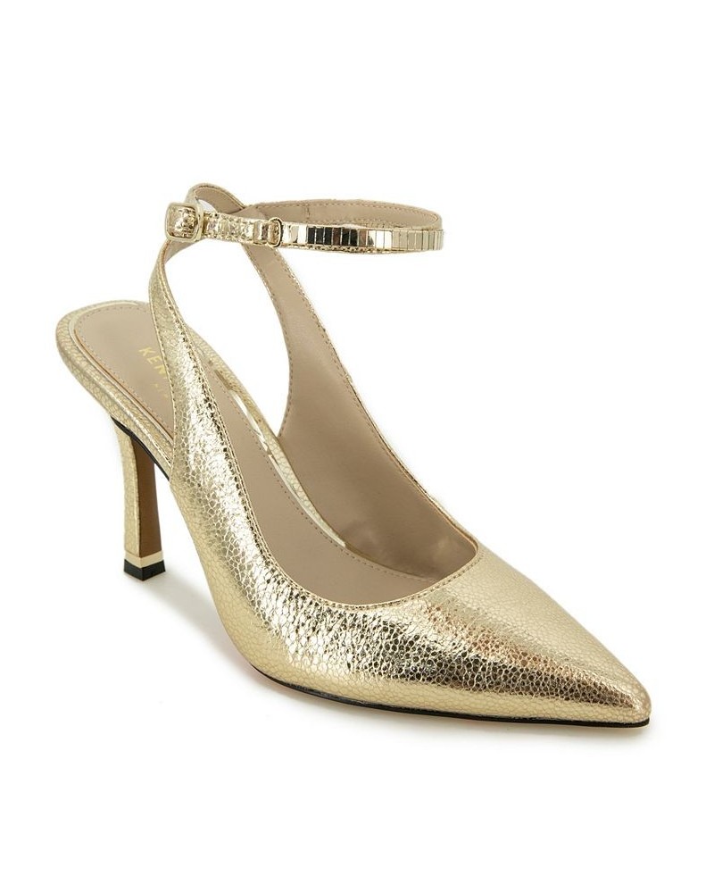 Women's Romi Chain Ankle Strap Pumps Yellow $65.56 Shoes