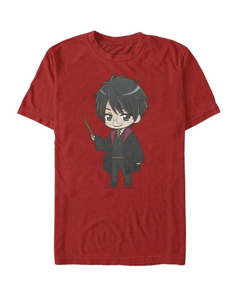 Men's Anime Harry Short Sleeve Crew T-shirt Red $20.99 T-Shirts