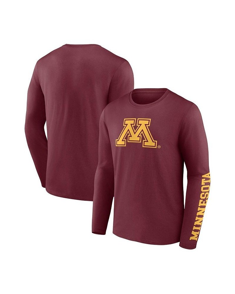 Men's Branded Maroon Minnesota Golden Gophers Double Time 2-Hit Long Sleeve T-shirt $22.05 T-Shirts