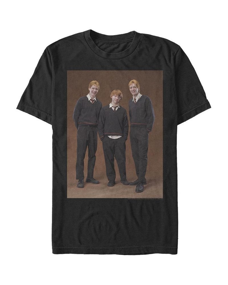 Men's Weasley Short Sleeve Crew T-shirt Black $20.99 T-Shirts