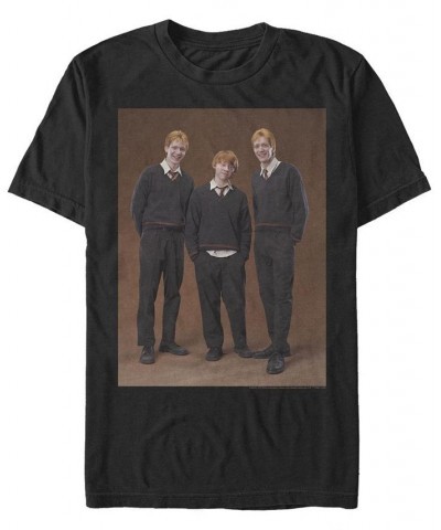 Men's Weasley Short Sleeve Crew T-shirt Black $20.99 T-Shirts