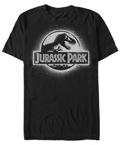 Jurassic Park Men's Spray Paint Logo Short Sleeve T-Shirt Black $15.40 T-Shirts