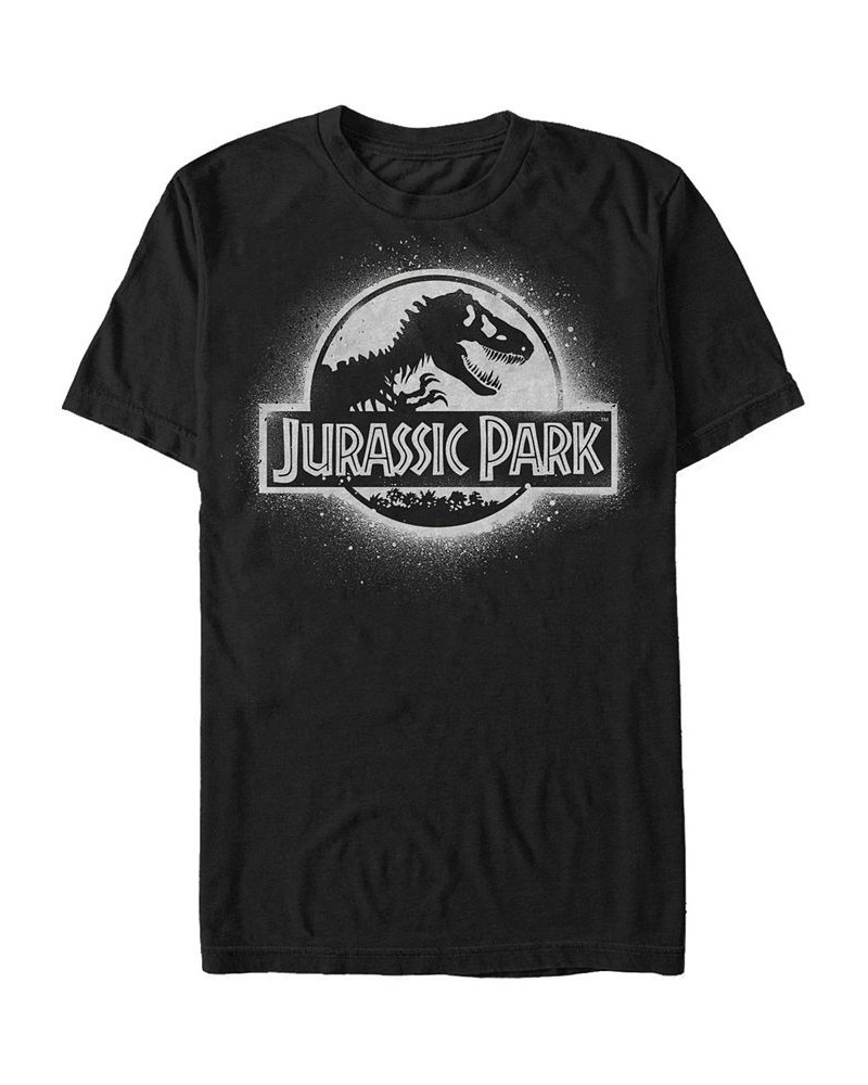 Jurassic Park Men's Spray Paint Logo Short Sleeve T-Shirt Black $15.40 T-Shirts