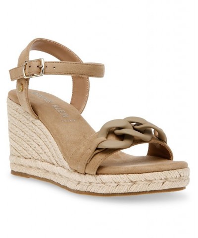 Women's Marina Wedge Sandal Tan/Beige $51.48 Shoes