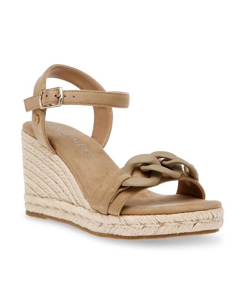 Women's Marina Wedge Sandal Tan/Beige $51.48 Shoes