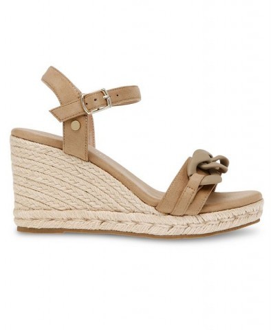 Women's Marina Wedge Sandal Tan/Beige $51.48 Shoes