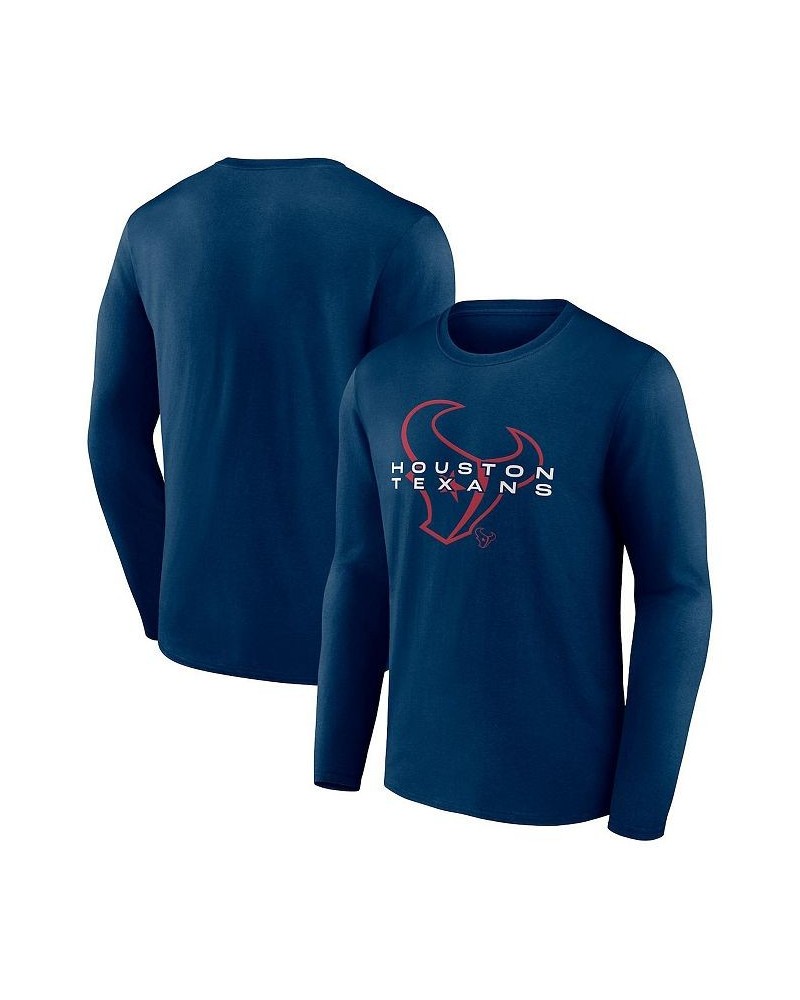 Men's Branded Navy Houston Texans Advance to Victory Long Sleeve T-shirt $18.72 T-Shirts