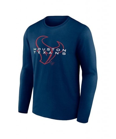 Men's Branded Navy Houston Texans Advance to Victory Long Sleeve T-shirt $18.72 T-Shirts