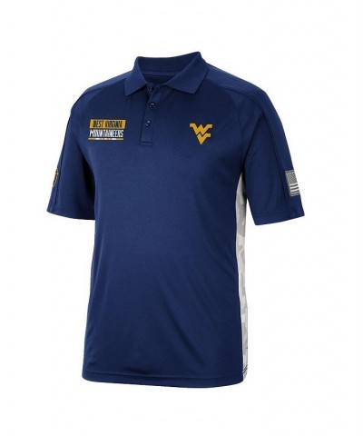 Men's Navy West Virginia Mountaineers OHT Military-Inspired Appreciation Snow Camo Polo Shirt $27.00 Polo Shirts