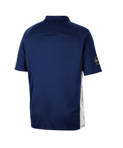 Men's Navy West Virginia Mountaineers OHT Military-Inspired Appreciation Snow Camo Polo Shirt $27.00 Polo Shirts