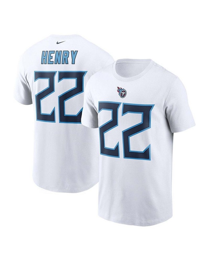 Men's Derrick Henry White Tennessee Titans Name and Number T-shirt $23.19 T-Shirts