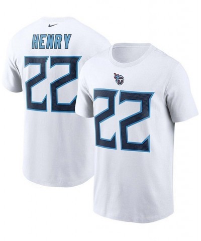 Men's Derrick Henry White Tennessee Titans Name and Number T-shirt $23.19 T-Shirts