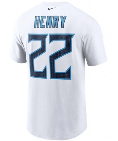 Men's Derrick Henry White Tennessee Titans Name and Number T-shirt $23.19 T-Shirts