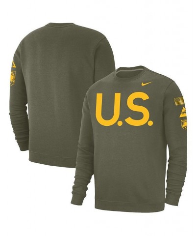 Men's Olive Army Black Knights 1st Armored Division Old Ironsides Rivalry Club Fleece U.S. Logo Pullover Sweatshirt $30.75 Sw...