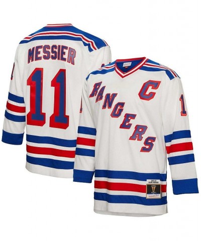 Men's Mark Messier White New York Rangers 1993 Blue Line Player Jersey $54.40 Jersey