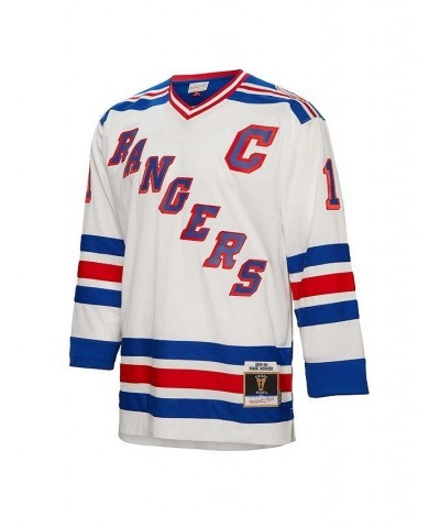 Men's Mark Messier White New York Rangers 1993 Blue Line Player Jersey $54.40 Jersey