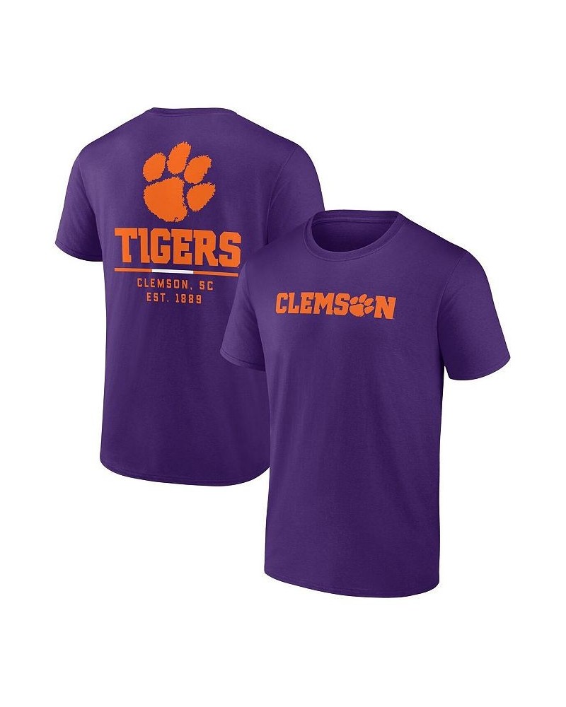 Men's Branded Purple Clemson Tigers Game Day 2-Hit T-shirt $16.40 T-Shirts