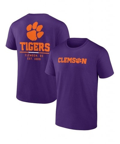 Men's Branded Purple Clemson Tigers Game Day 2-Hit T-shirt $16.40 T-Shirts