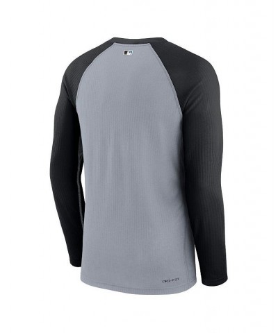 Men's Gray Miami Marlins Authentic Collection Game Raglan Performance Long Sleeve T-shirt $35.09 T-Shirts