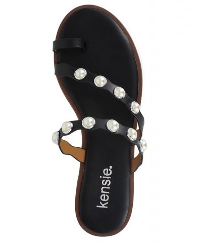 Women's Maltese Flat Sandals Black $27.02 Shoes