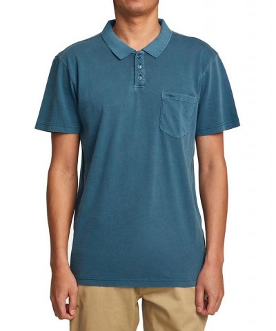 Men's Ptc Pigment Short Sleeve Polo Shirt Blue $33.04 Polo Shirts