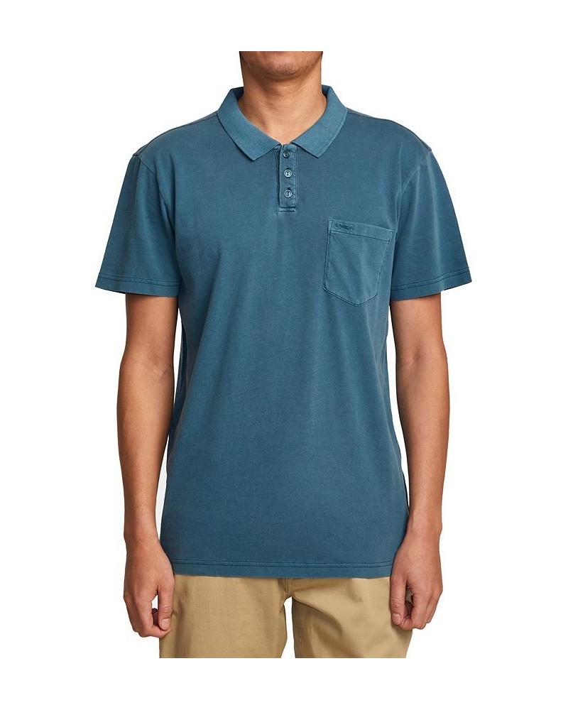 Men's Ptc Pigment Short Sleeve Polo Shirt Blue $33.04 Polo Shirts