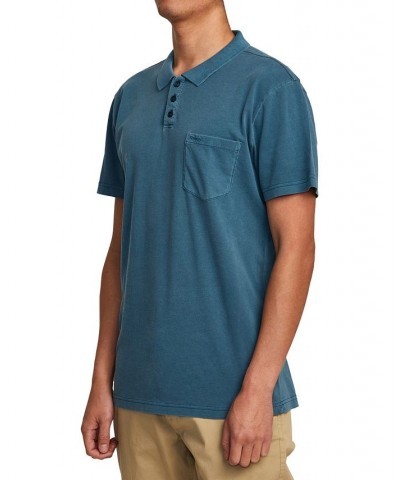 Men's Ptc Pigment Short Sleeve Polo Shirt Blue $33.04 Polo Shirts