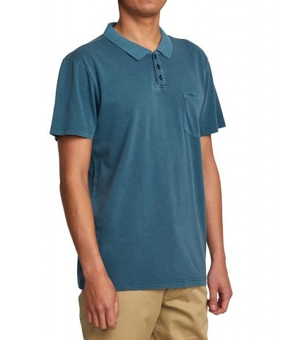 Men's Ptc Pigment Short Sleeve Polo Shirt Blue $33.04 Polo Shirts