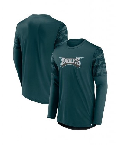 Men's Branded Midnight Green, Black Philadelphia Eagles Square Off Long Sleeve T-shirt $26.95 T-Shirts