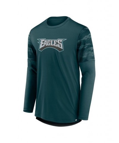 Men's Branded Midnight Green, Black Philadelphia Eagles Square Off Long Sleeve T-shirt $26.95 T-Shirts