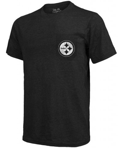 Pittsburgh Steelers Tri-Blend Pocket T-shirt - Black $25.80 T-Shirts