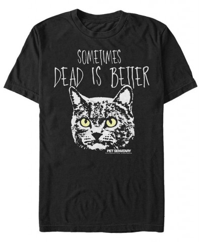 Men's Chuch Cat Face Dead is Better Short Sleeve T- shirt Black $20.64 T-Shirts