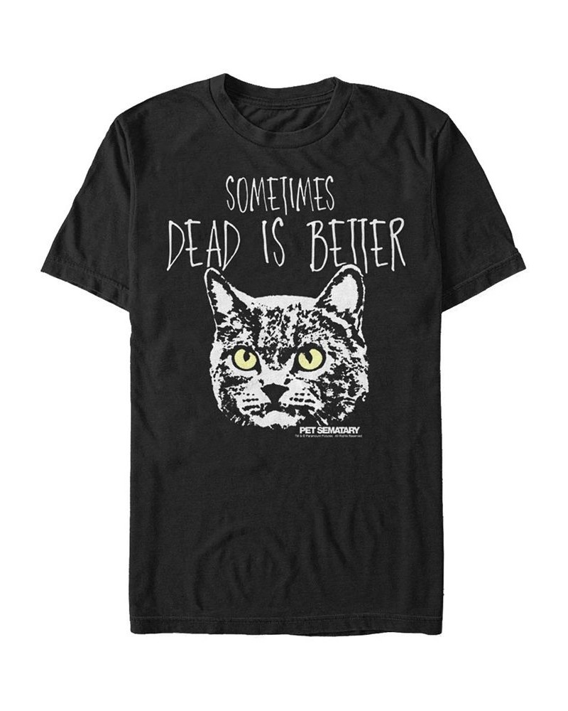 Men's Chuch Cat Face Dead is Better Short Sleeve T- shirt Black $20.64 T-Shirts