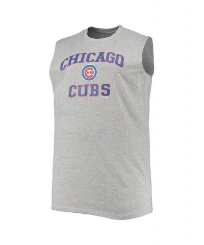 Men's Heathered Gray Chicago Cubs Big and Tall Jersey Muscle Tank Top $24.29 T-Shirts